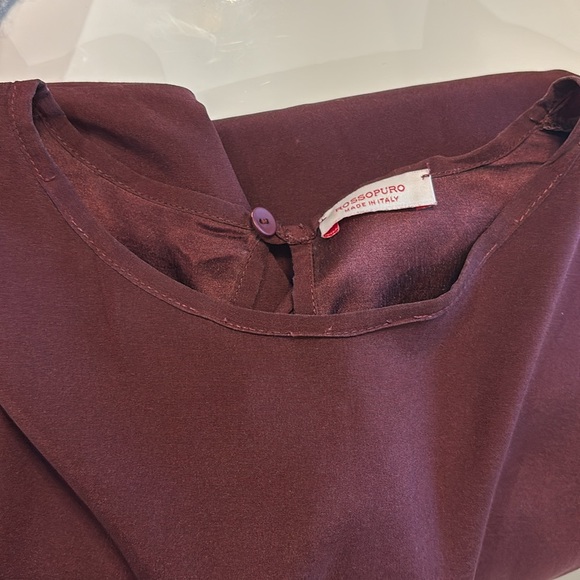 ROSSOPURO silk blouse burgundy XL - Picture 7 of 7